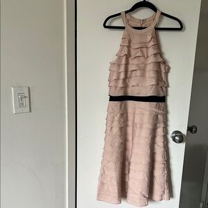 BCBGMaxAzria Pink Fit and Flare Halter Dress